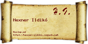 Hexner Ildikó névjegykártya